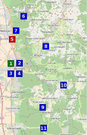 Tourübersicht auf der Karte